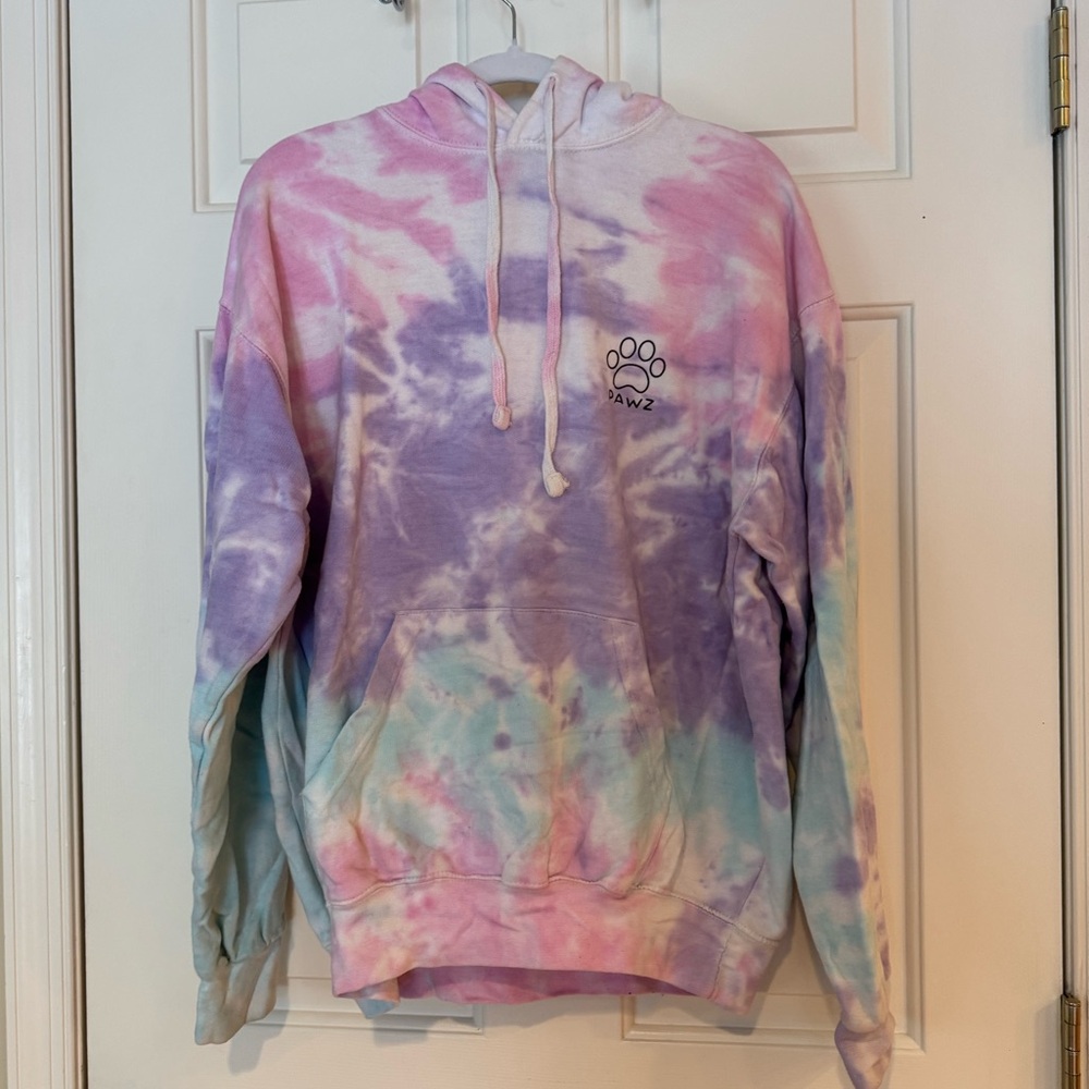 PAWZ Tie Dye hooded Sweatshirt, Medium - Picture 1 of 7